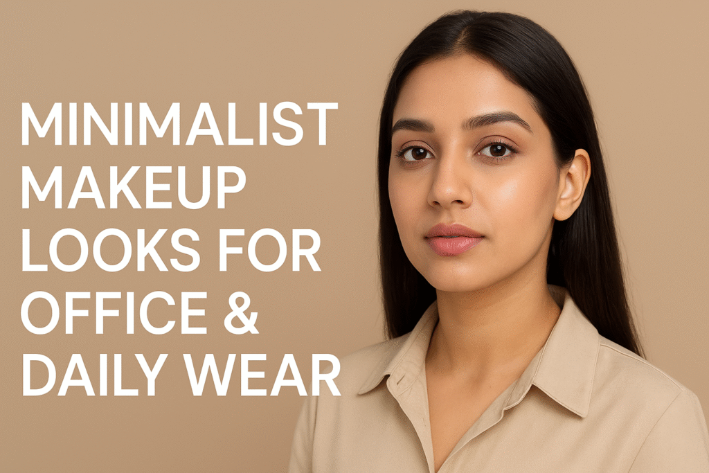 Minimalist makeup look for office and daily wear by Saloni Makeup Artist – natural and glowing everyday style.