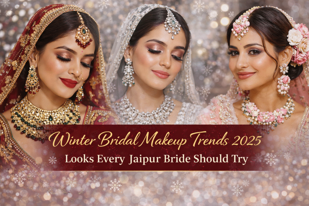 Winter bridal makeup trends 2025 featuring elegant bridal looks for Jaipur brides