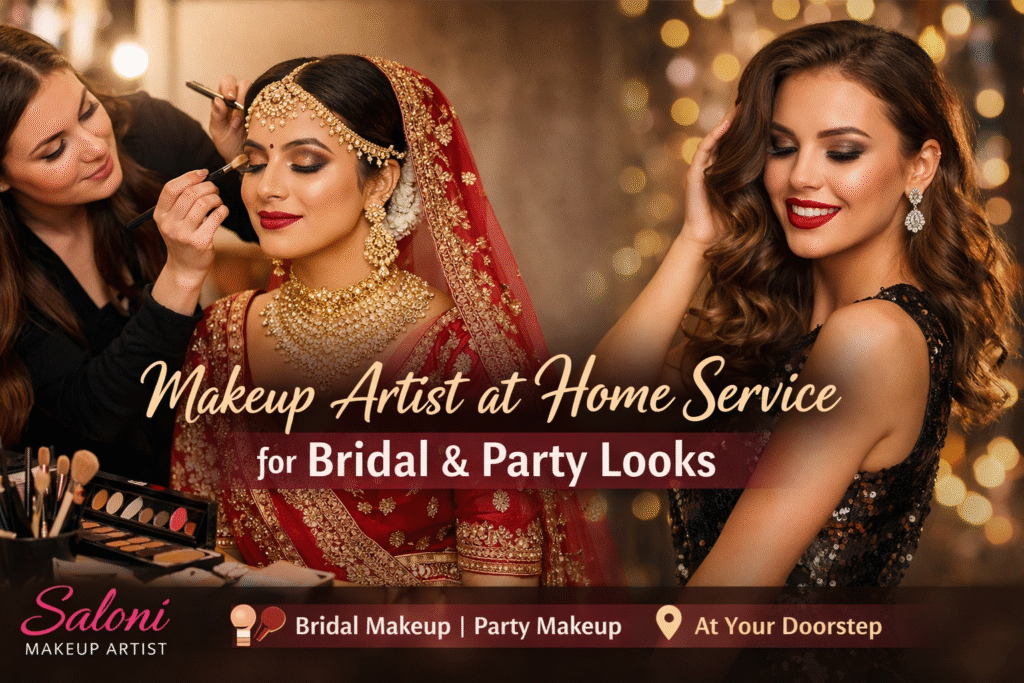 Makeup artist at home service for bridal and party looks by Saloni Makeup Artist