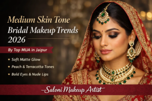 Medium skin tone bridal makeup trends 2026 by Top MUA in Jaipur Saloni Makeup Artist